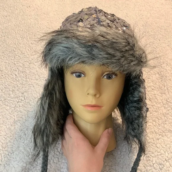 LIMITED EDITION Silver Sequin Justice Hat with Fur LIMITED EDITION Silver Sequin Justice Hat with Fur | eBay main image 2